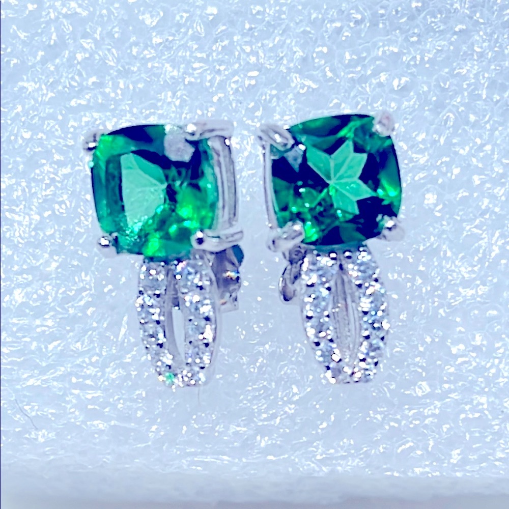 Topaz CZ 14KGP Earrings